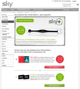 sky+-Festplattenreceiver + Zweitkarte für 99€